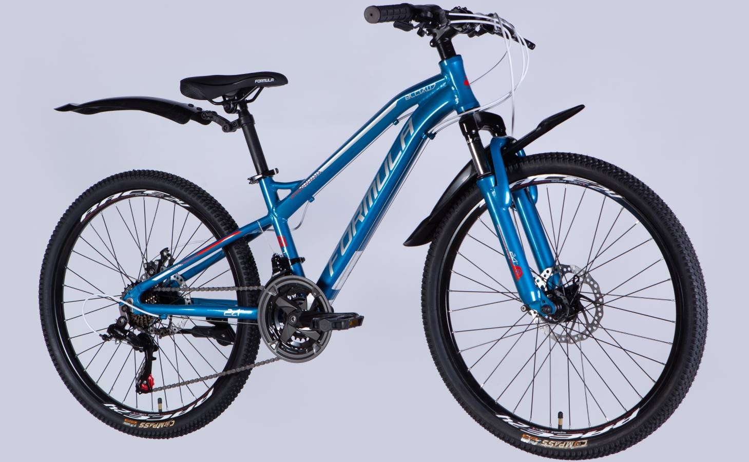 Фотография Велосипед Formula BLACKWOOD 1.0 DD 24" размер XXS рама 12,5 2025 сине-серебристый 4