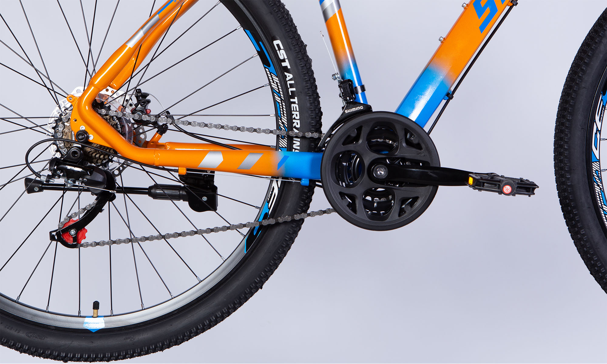 Велосипед SPACE MERCURY DD FR, 29", розмір L, рама 20", 2025, помаранчево-синій 6