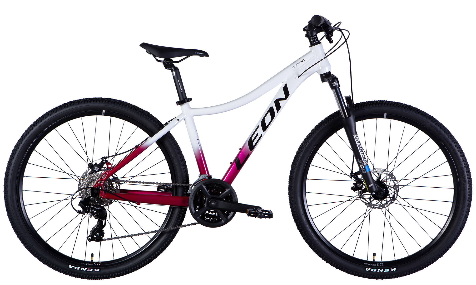 Фотографія Велосипед Leon XC LADY 105 DD CS 27,5", розмір M, рама 18", 2025, білий з малиновим 