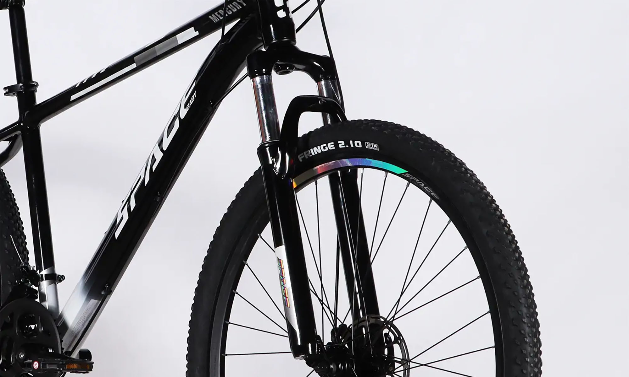 Велосипед SPACE MERCURY DD FR 29", розмір L, рама-20", рік 2026, чорно-білий 2 Велосипед SPACE MERCURY DD FR 29", розмір L, рама-20", рік 2026, чорно-білий 2