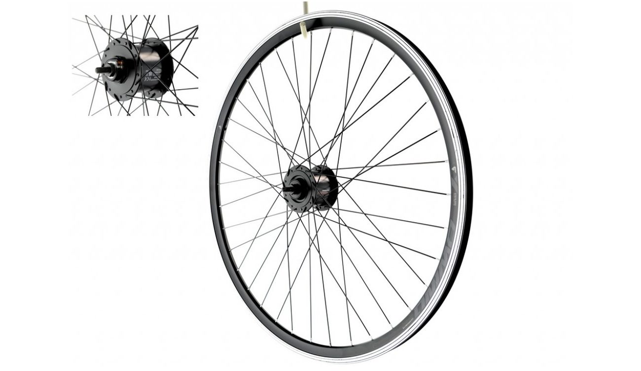 Колесо переднее 28" Stars + динамовтулка Shimano, черный 