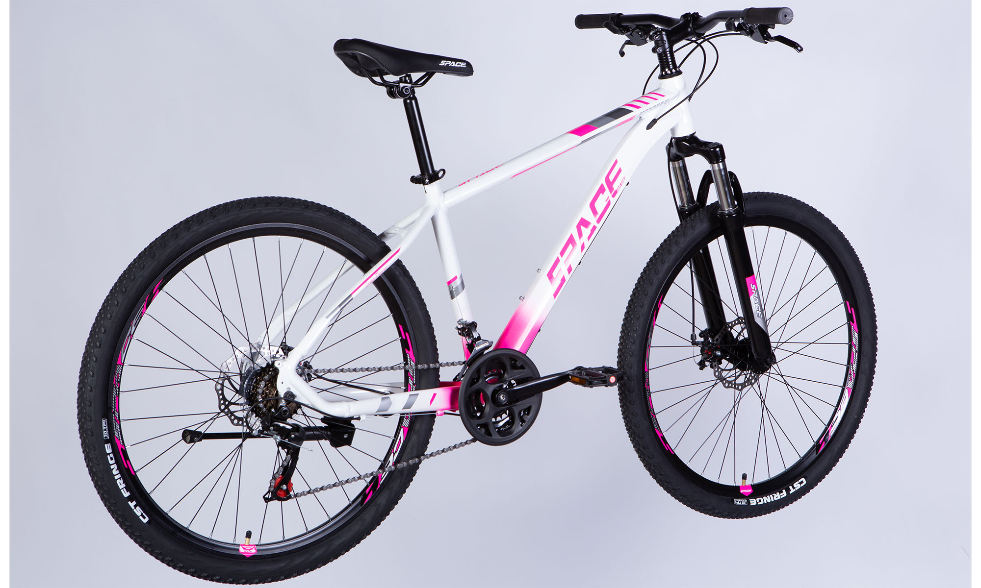 Велосипед SPACE MERCURY DD FR, 27.5", AL, розмір M, рама-17", 2025, біло-рожевий 5