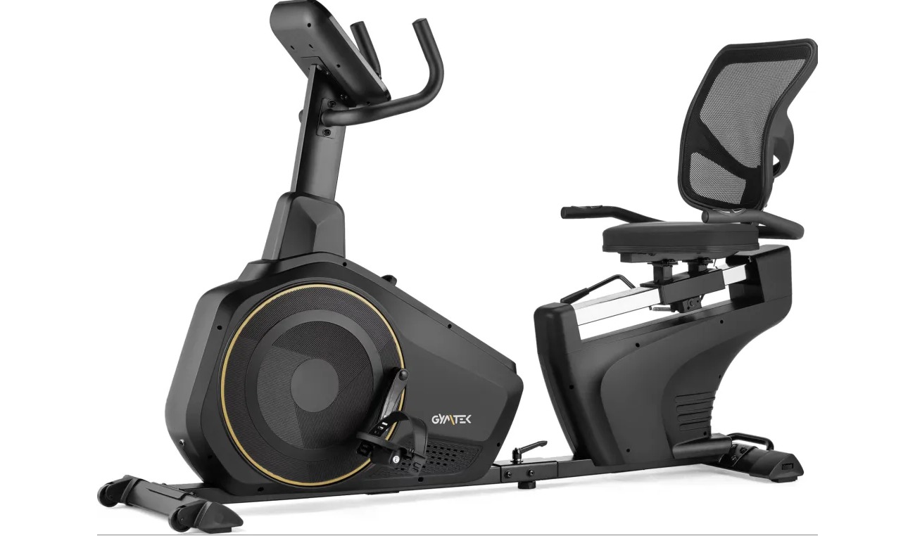 Горизонтальный велотренажер Gymtek XBR6000 электромагнитный черно-желтый 4