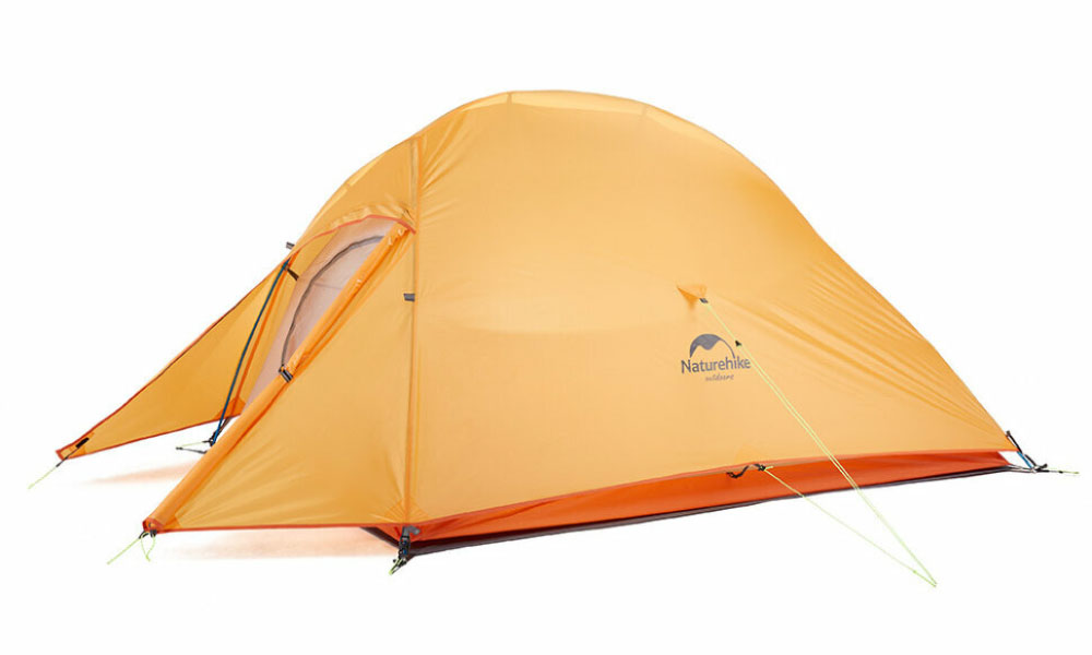 Фотография Палатка сверхлегкая двухместная с футпринтом Naturehike Сloud Up 2 Updated NH17T001-T, 210T, оранжевая