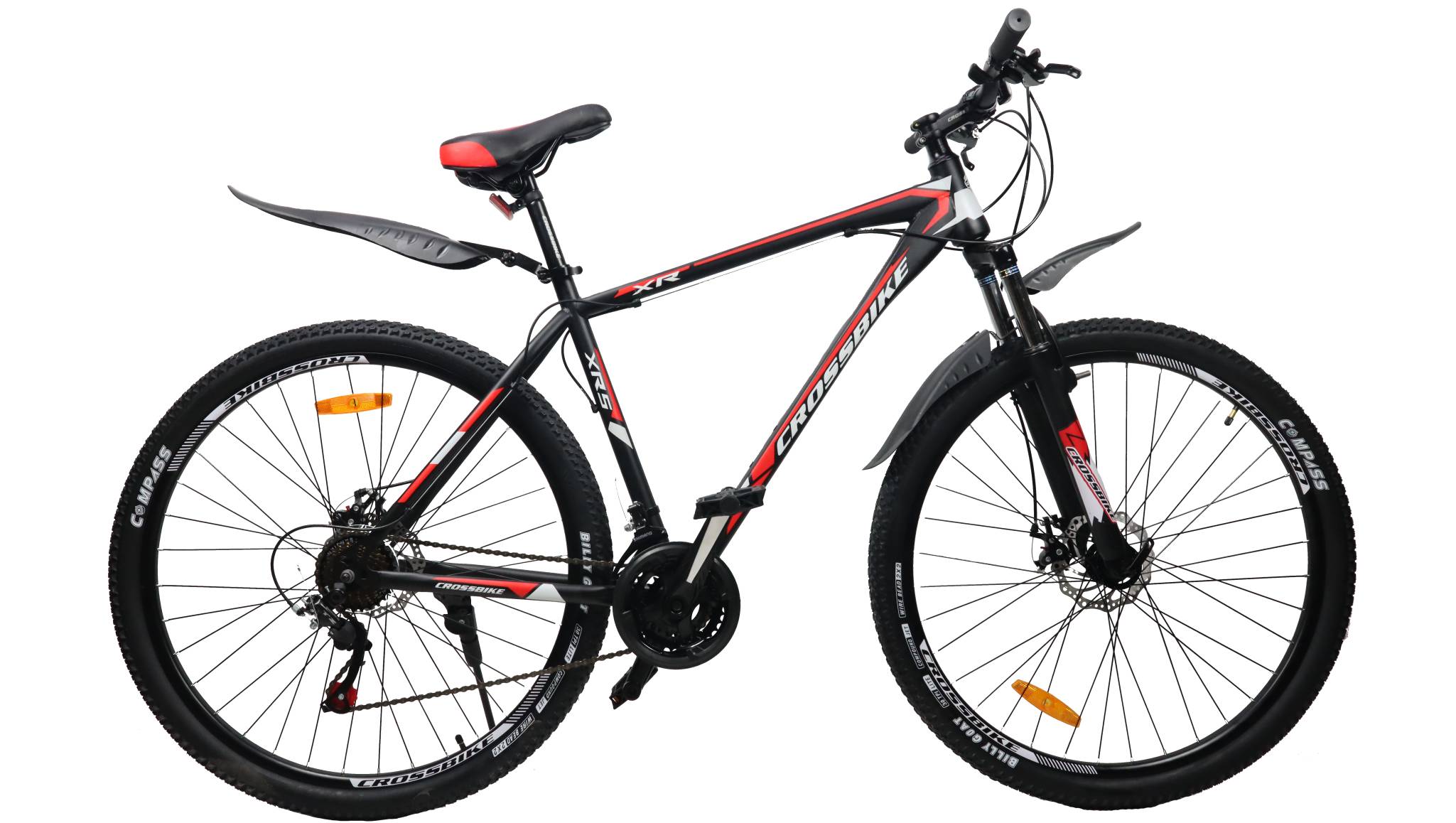 Фотография Велосипед CrossBike Racer 27.5", размер M рама 17" (2023), Черный-Красный