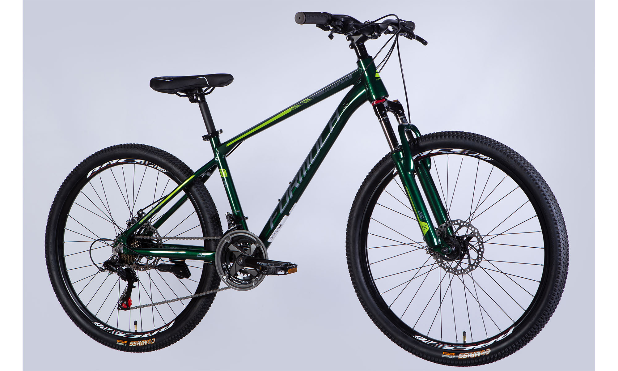 Велосипед Formula MOTION DD FR, 26", размер S, рама 16", 2025, зелено-серый 2