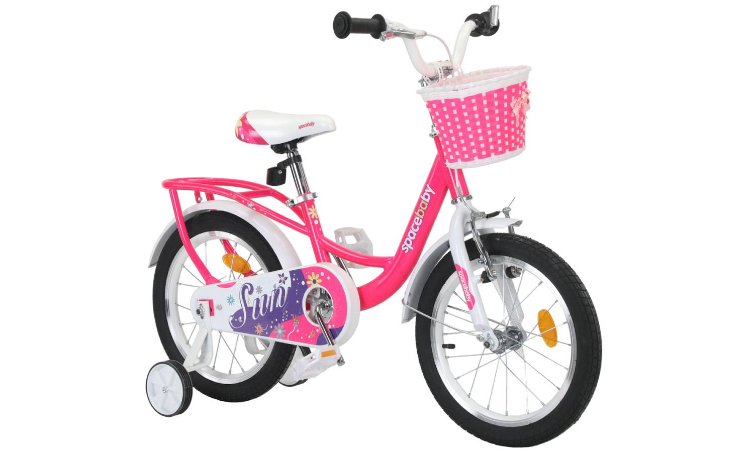 Фотография Велосипед SPACE KID SUN BH 16" рама 9" 2024 розовый с корзиной 2