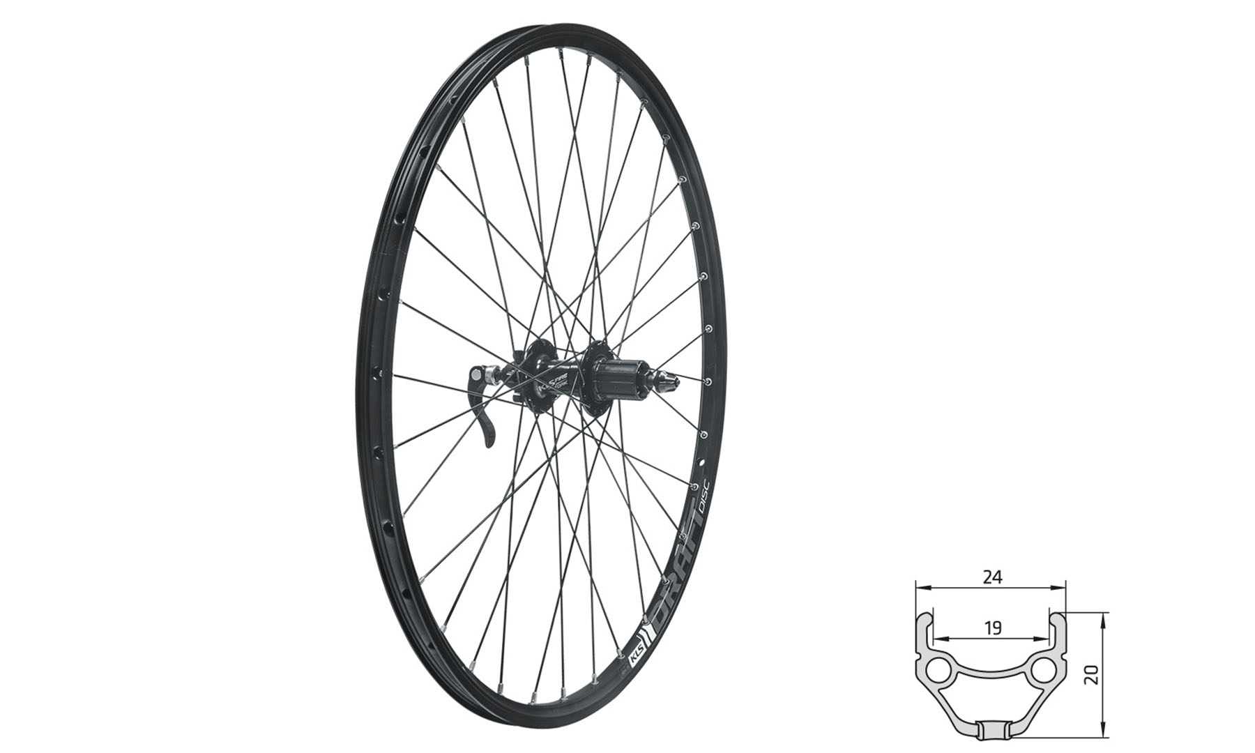 Фотография Колесо заднее KLS Draft DSC 28/29" черный