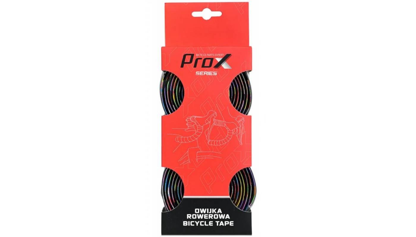 Обмотка на руль Prox TP-3TK PU+EVA чорно\радужная 2