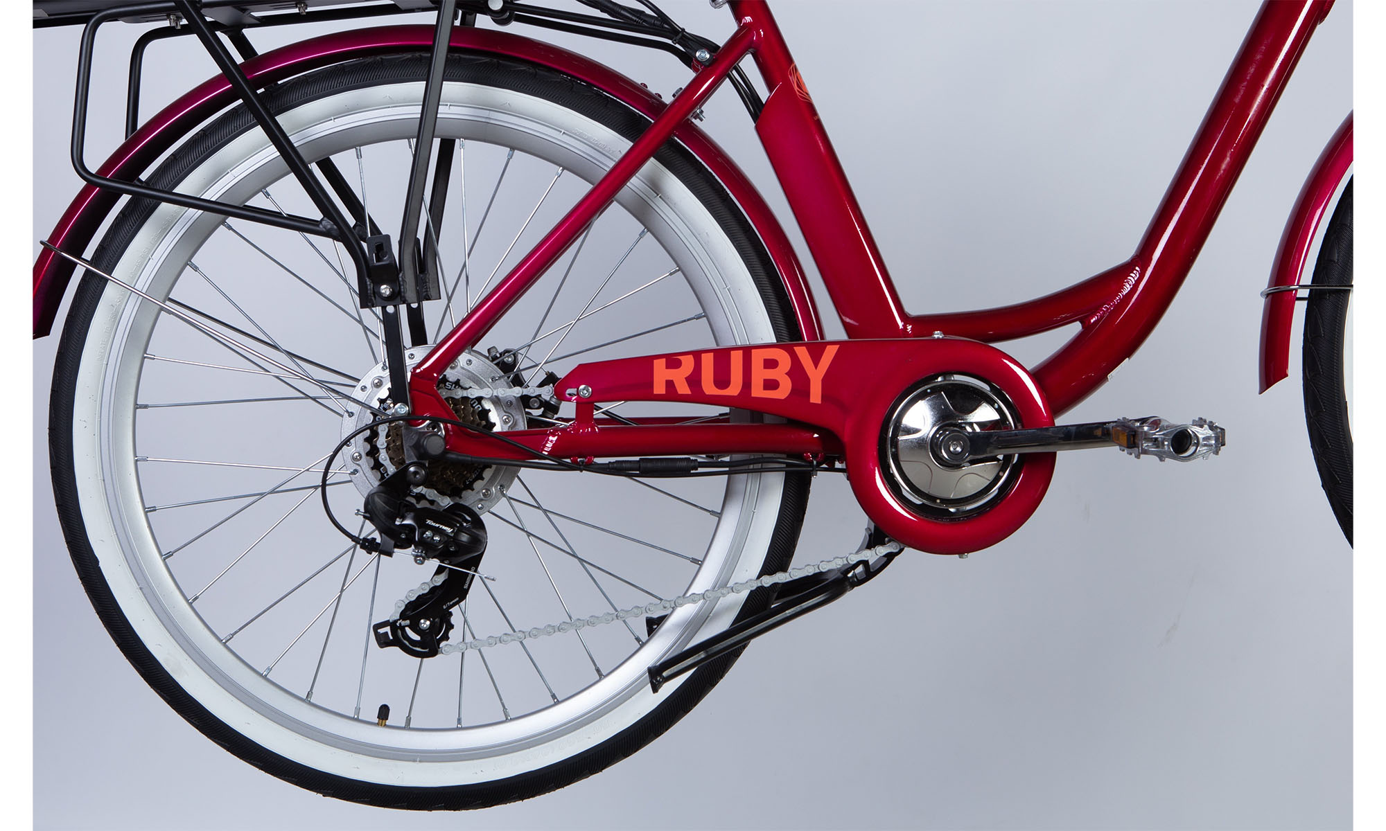 Велосипед з електроприводом Dorozhnik eRUBY DD FR 26", розмір M, рама-17", 48B, 15А*г, 500Вт, рік 2026, бордовий 2