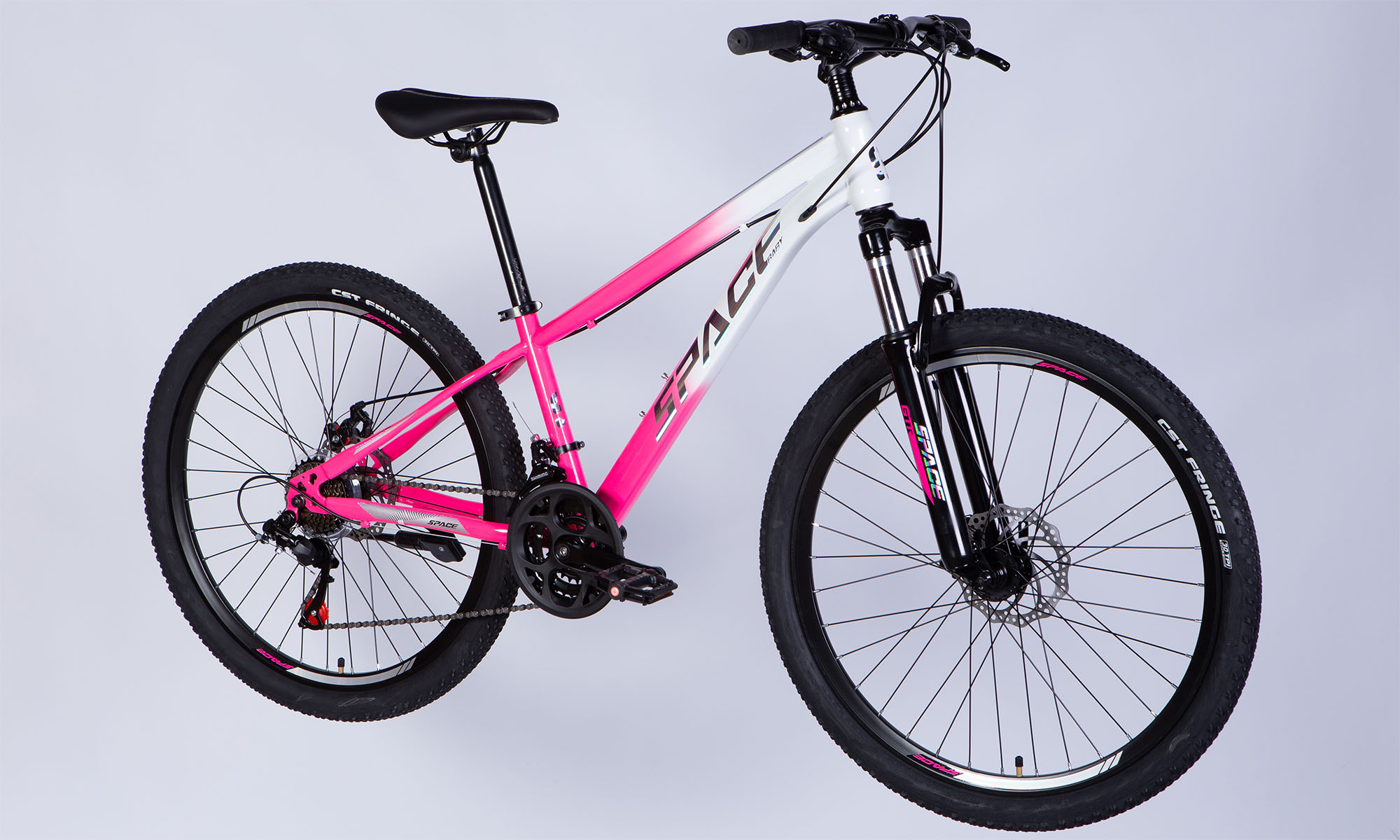 Велосипед SPACE MARS DD FR 26", ST, розмір XS, рама 13" 2025, рожево-білий 6