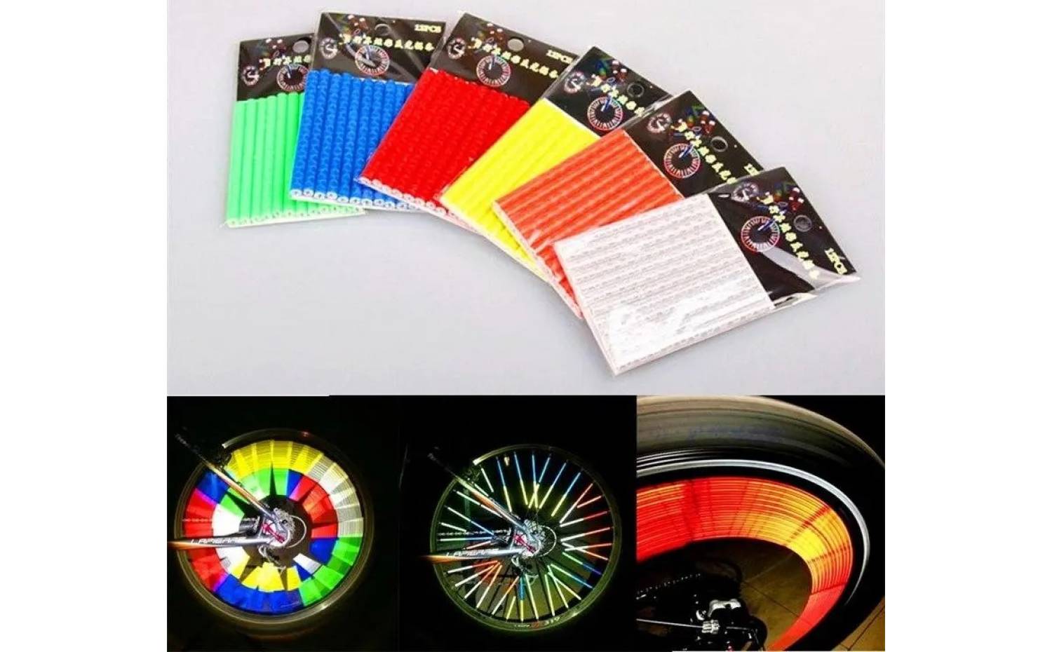 Катафот на шприхі велосипеда FGT-001, 12 шт. жовтий 3