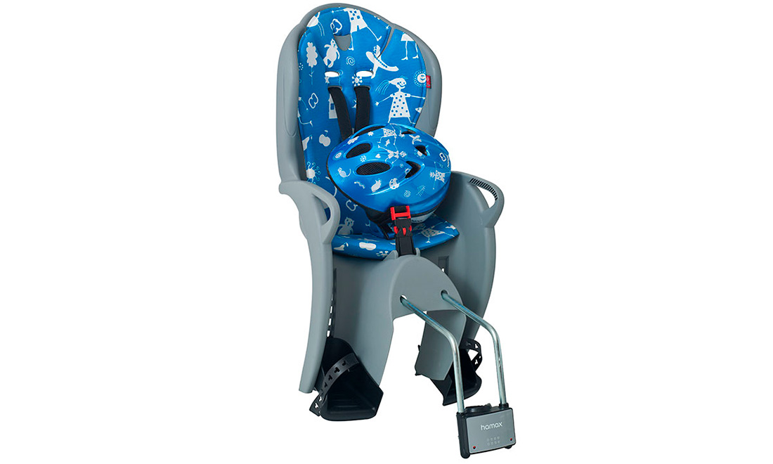 Фотографія Комплект Hamax Kiss Safety Package Велокрісло дитяче заднє Hamax Kiss на підсідельну трубу Сіро-блакитний
