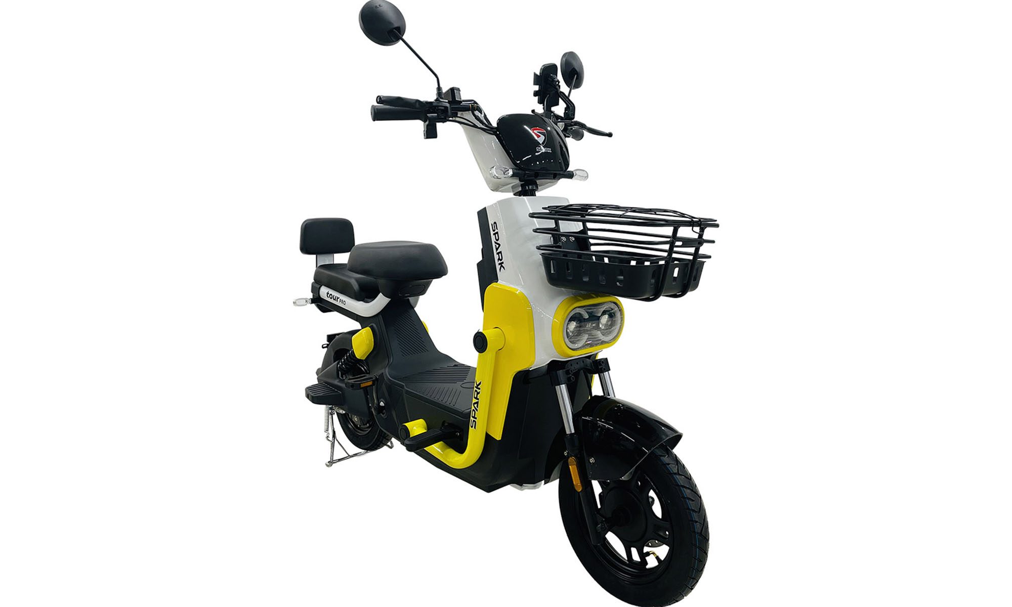 Велосипед с электромотором SPARK TOUR PRO 10", размер One Size, рама 14", 60V/1000W/20Ah, год 2026, белый с желтым 