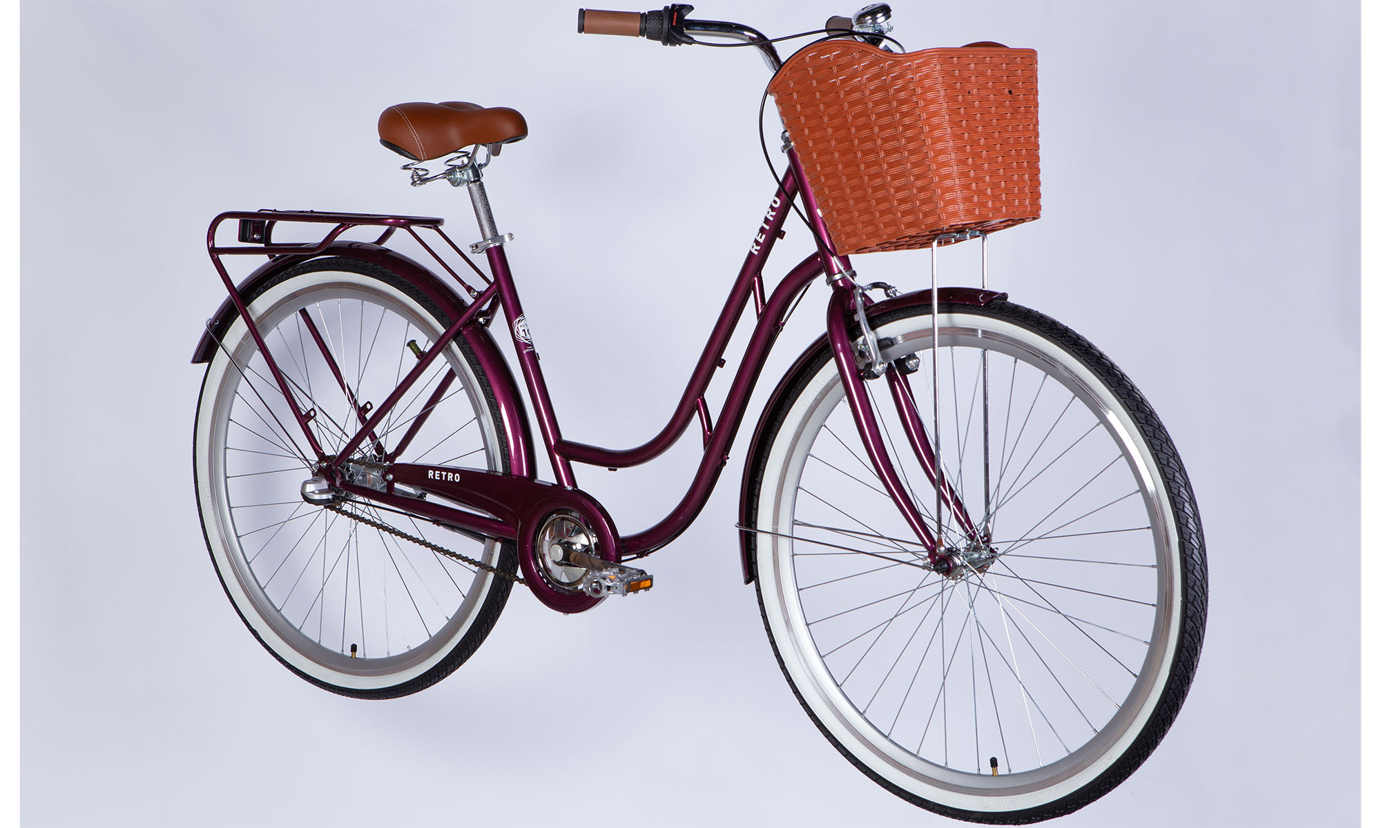 Велосипед Dorozhnik RETRO PH 28" размер L, рама 19" 2025, малиновый  5