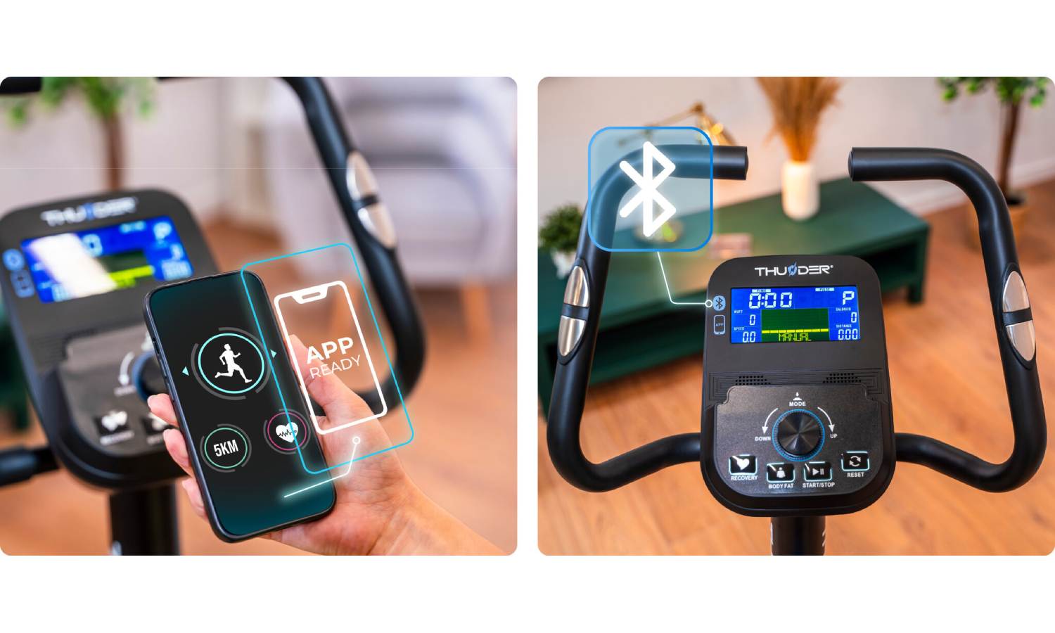 Велотренажер электромагнитный TRIX THUNDER черно-синий 3