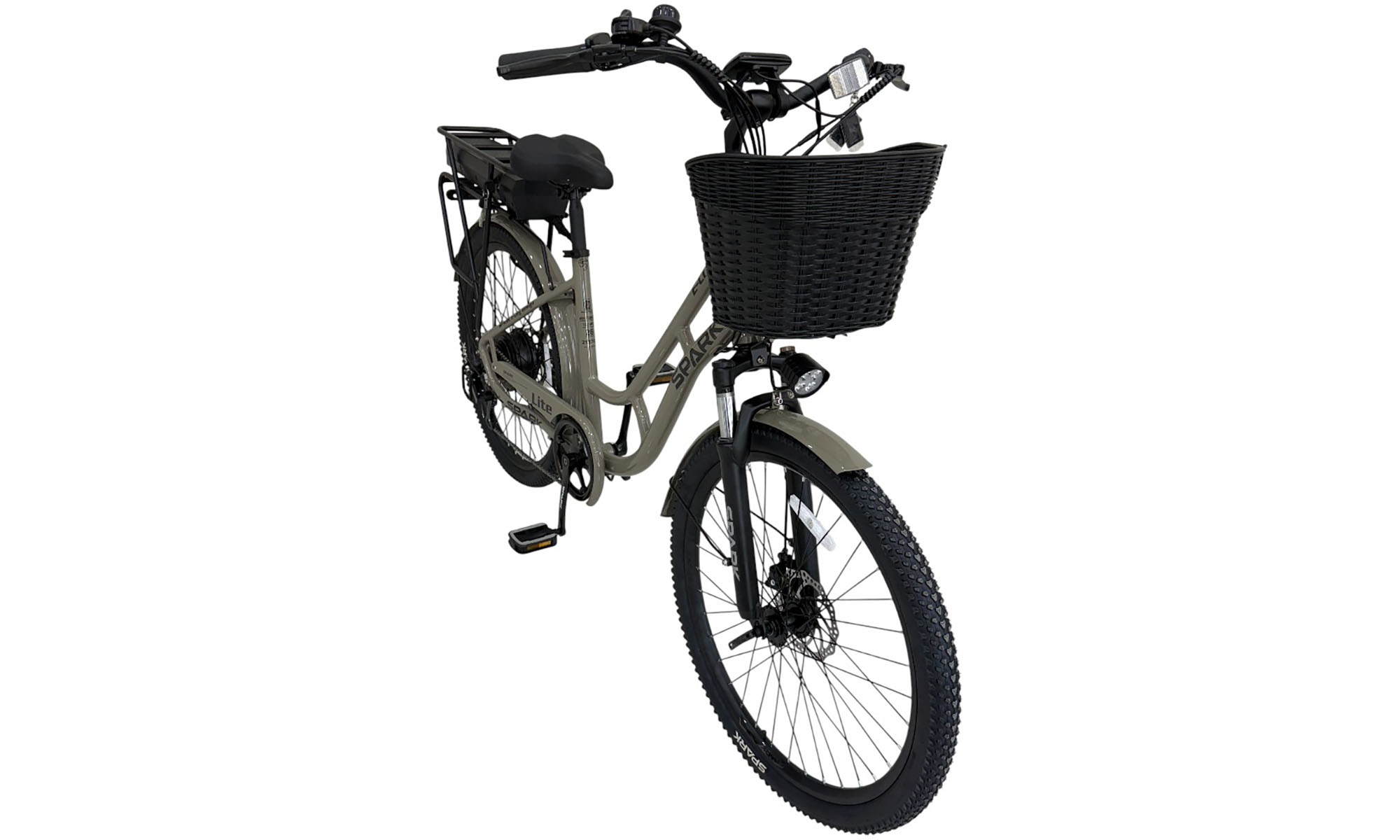 Велосипед с электромотором SPARK E-CITY LITE 26", размер M, рама 17", 48V/500W/12,8Ah, год 2026, серый 2