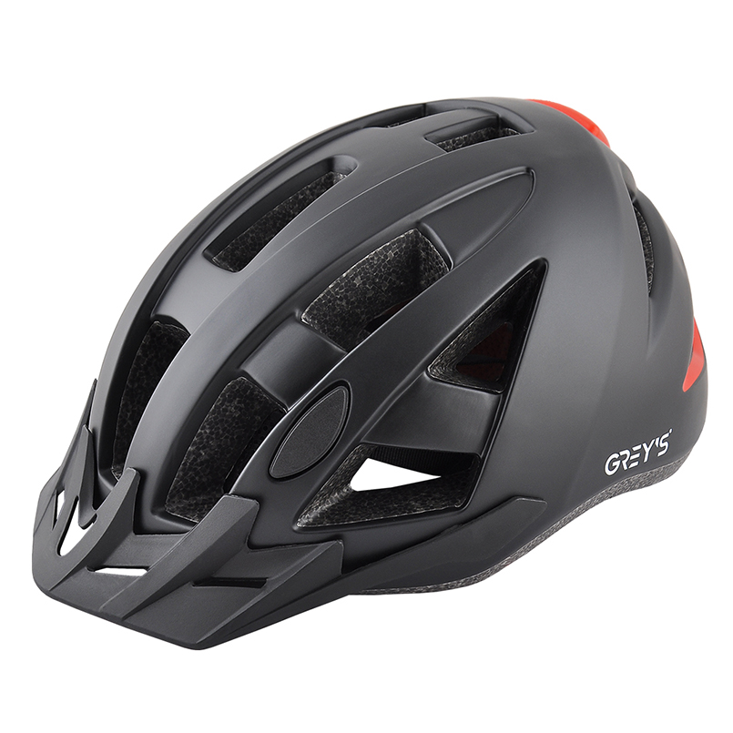 Велосипедный шлем Grey's с мигалкой, размер M (54-58 см), Черный