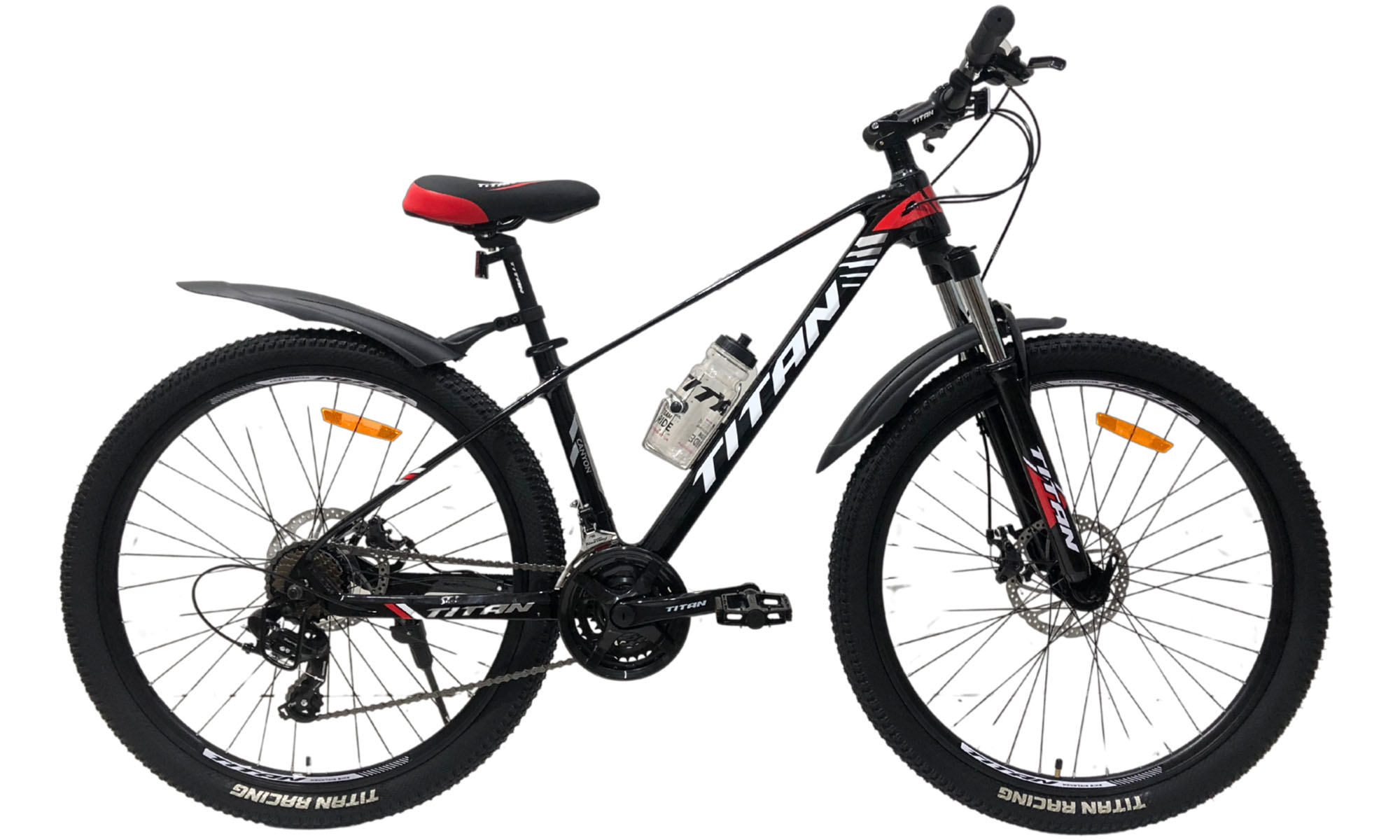 Велосипед Titan Canyon 27,5", размер M, рама 17", год 2025, Черный-Красный 2