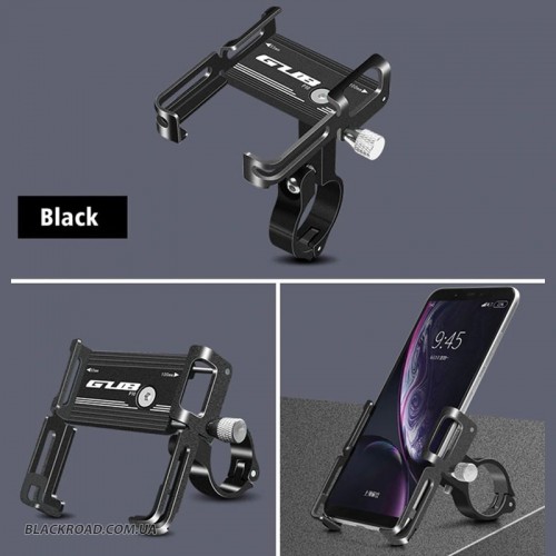 Держатель для смартфонов GUB P-10, алюминий, Черный 4