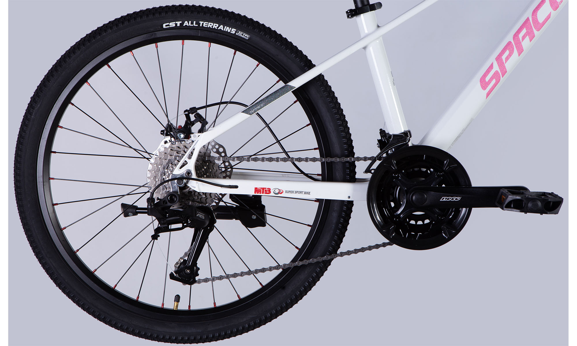 Велосипед SPACE KID SKYLINE DD FR 24", розмір XS, рама 13", рік 2025, білий 3