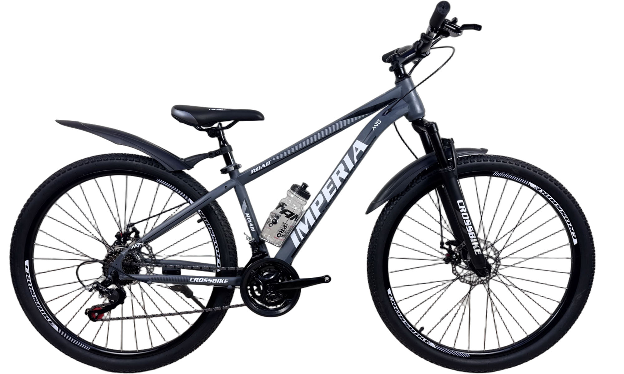 Велосипед CrossBike Imperia 27.5", размер S, рама 15", год 2026, Серый-Черный 