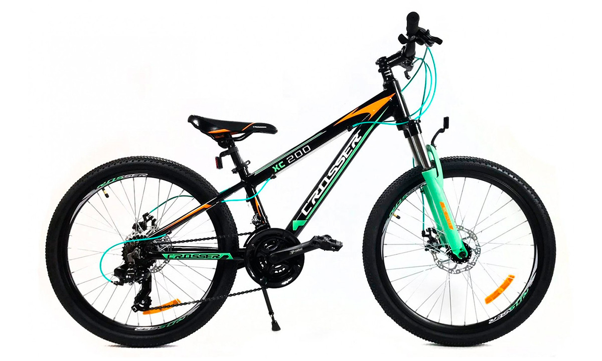 Фотографія Велосипед Crosser Boy XC-200 24" 2021 Чорно-зелений