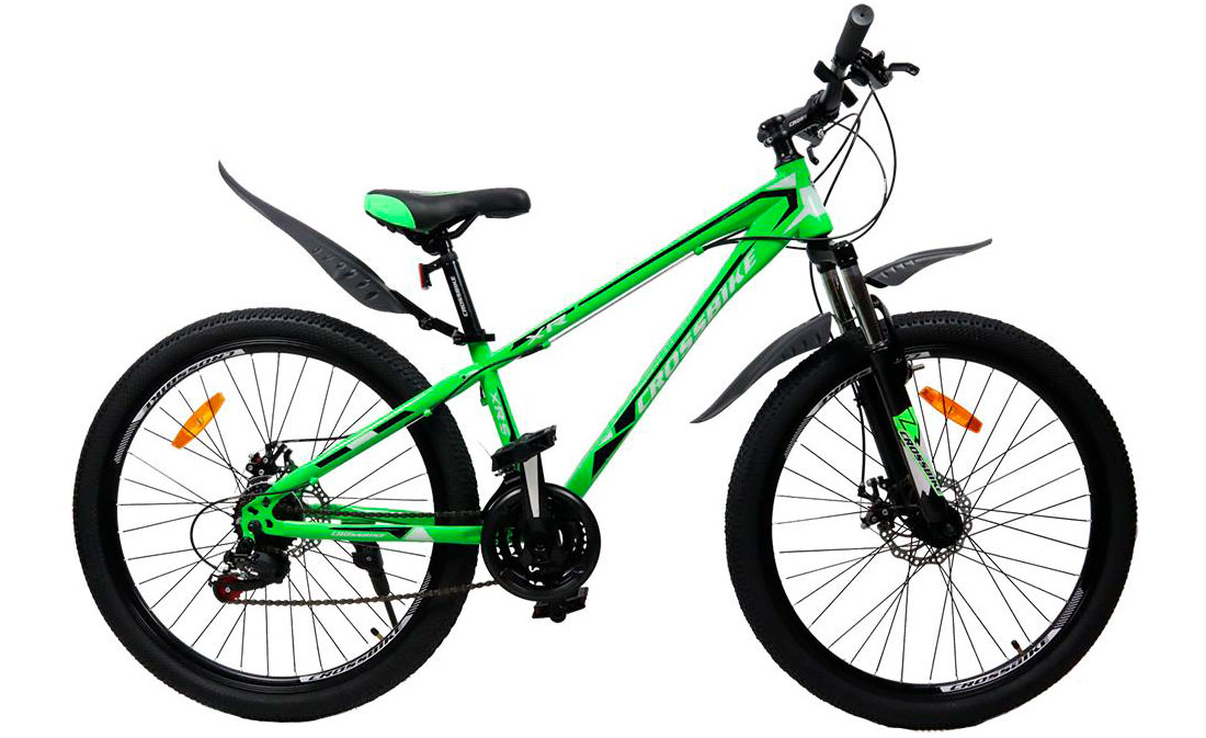 Фотография Велосипед CrossBike Racer 24" размер XXS рама 12 2022 Зеленый-Черный