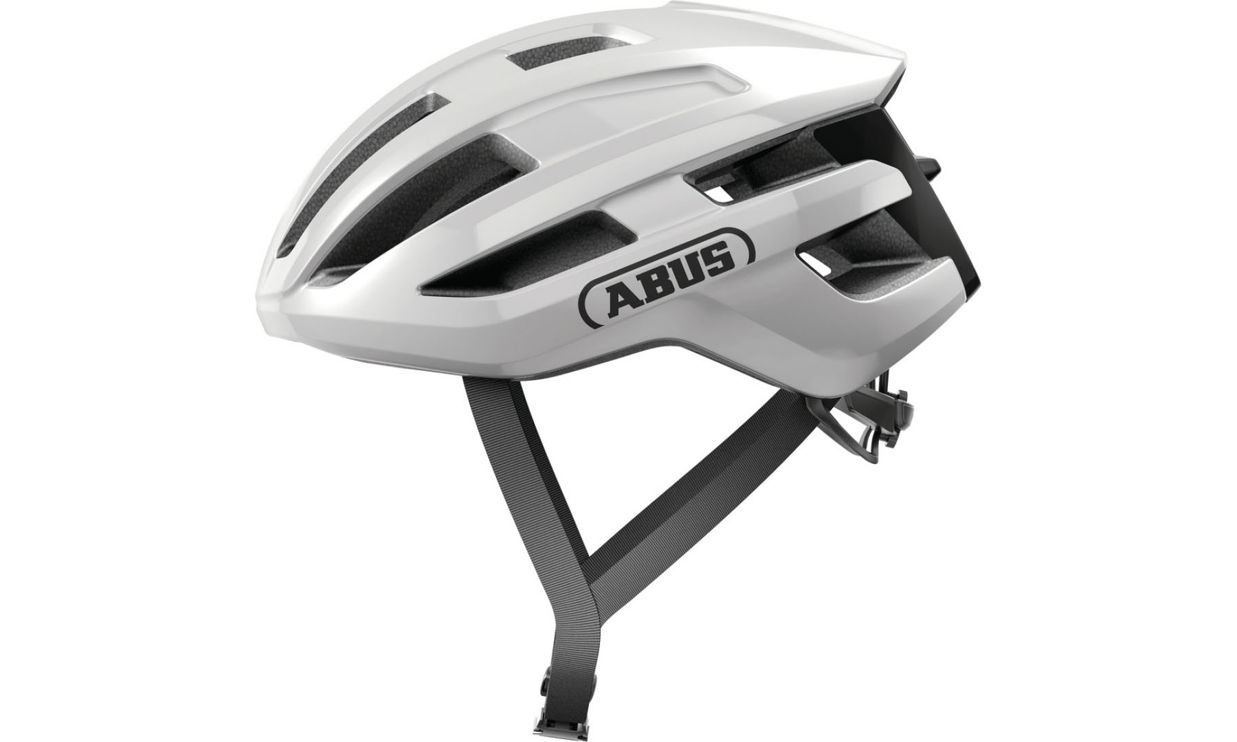Велошлем спортивный ABUS POWERDOME shiny white, размер L (57-61 см), глянцевый белый 