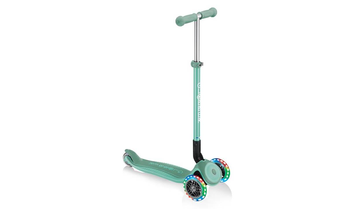 Самокат GLOBBER PRIMO FOLDABLE PLUS LIGHTS, м'ятний, колеса з підсвічуванням, 3+ 6