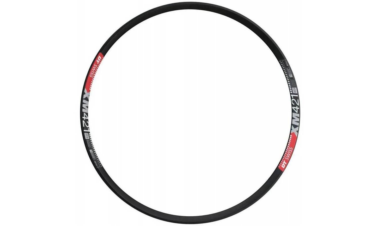 Обод DT Swiss XM 421, 27.5", размер 584×25 мм, 28 отверстий, ниппель Presta, дисковые тормоза, черный