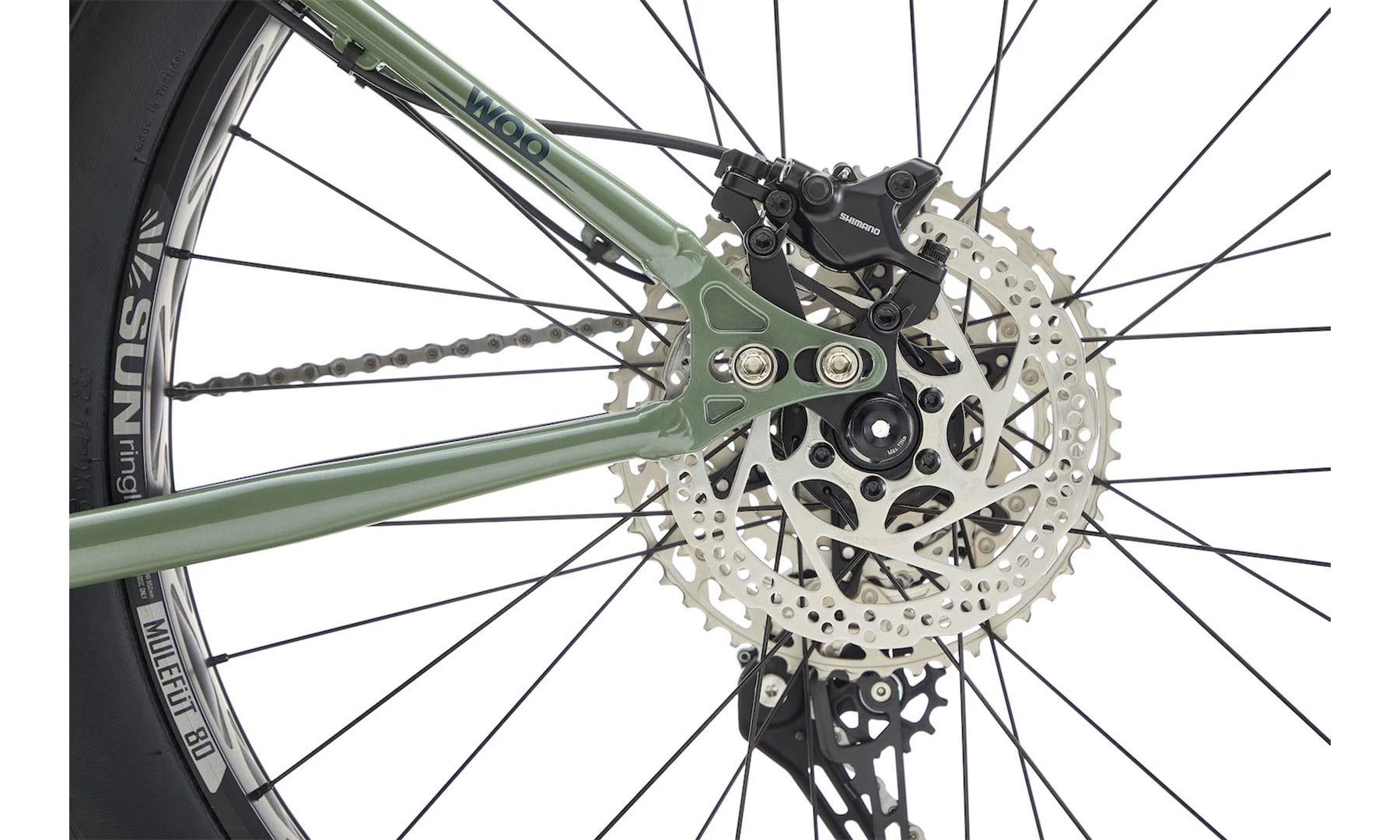 Фэтбайк  Kona Woo 26" размер рамы S, 2024, Landrover (зелено-серый) 7