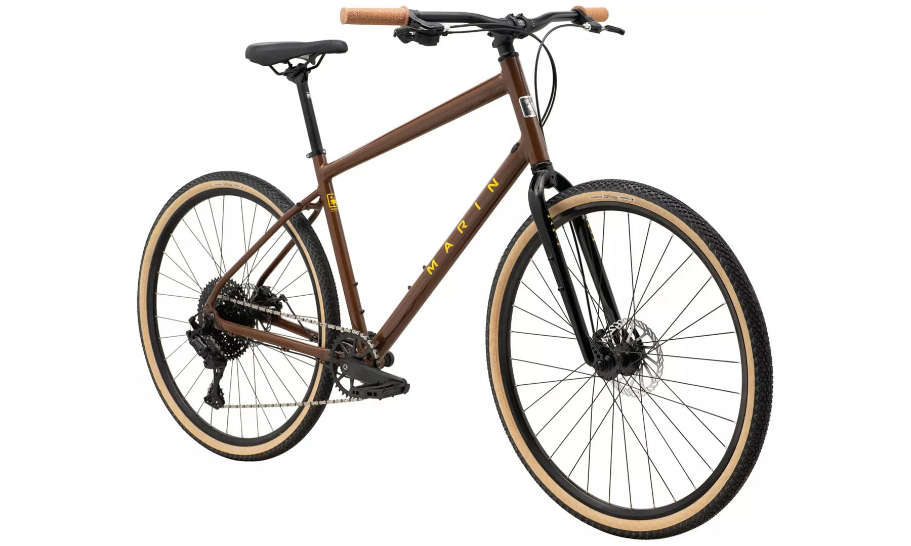 Велосипед Marin Kentfield 2 28" рама L 2024 Gloss Brown/Black/Yellow 2