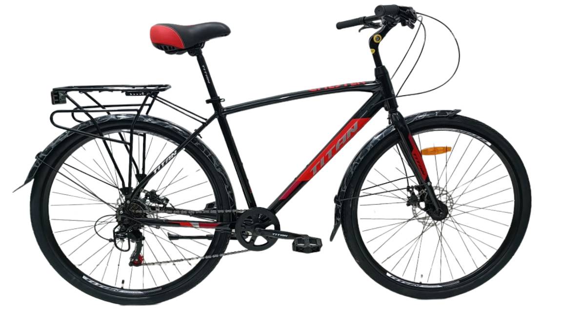 Фотографія Велосипед Titan Chester 28", розмір L рама 19" (2024), Чорно-червоний