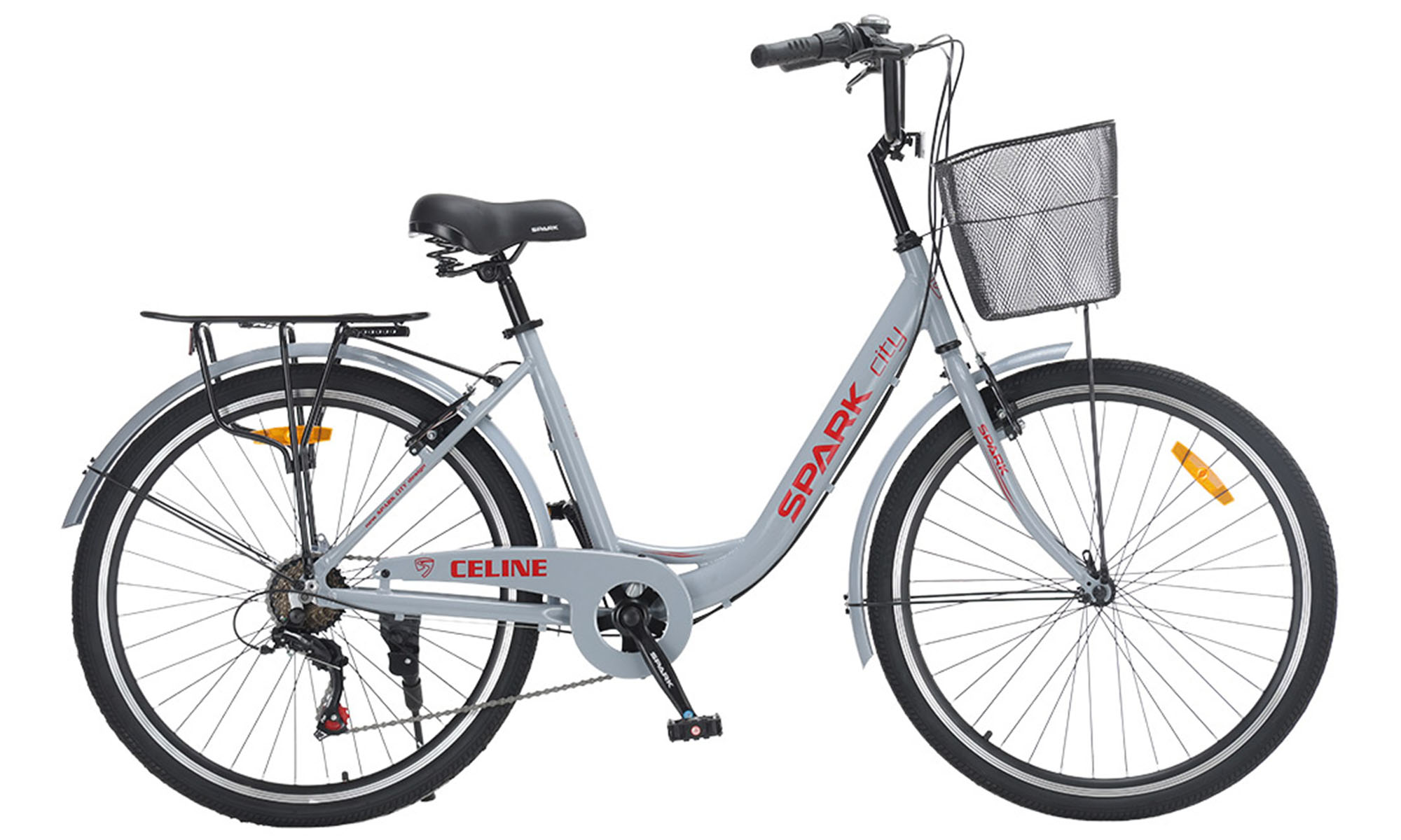 Велосипед SPARK CITY CELINE 26", размер M, рама 17", год 2026, светло-серый 