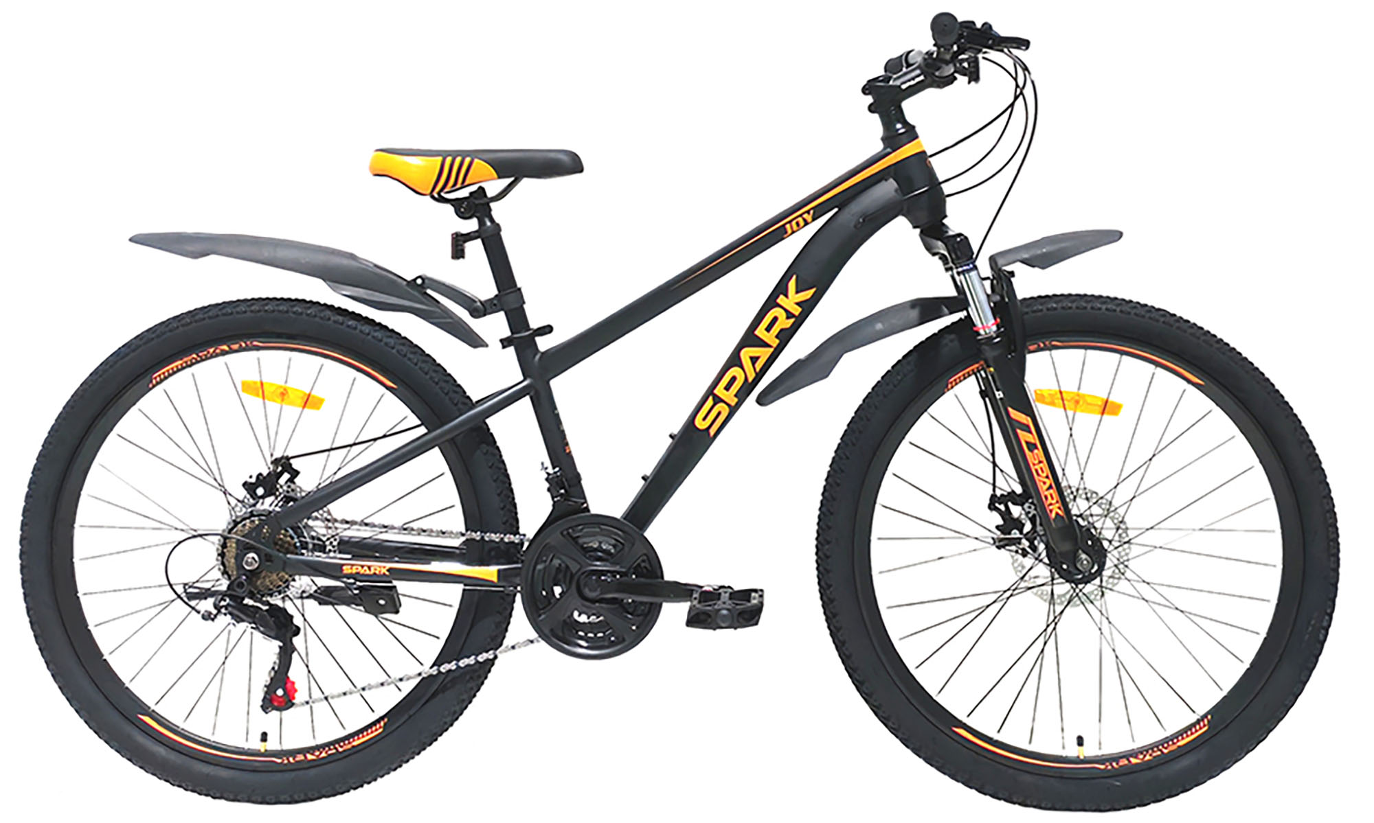 Велосипед SPARK JOY 26", розмір XS, рама 13", 2025, чорний з помаранчевим 