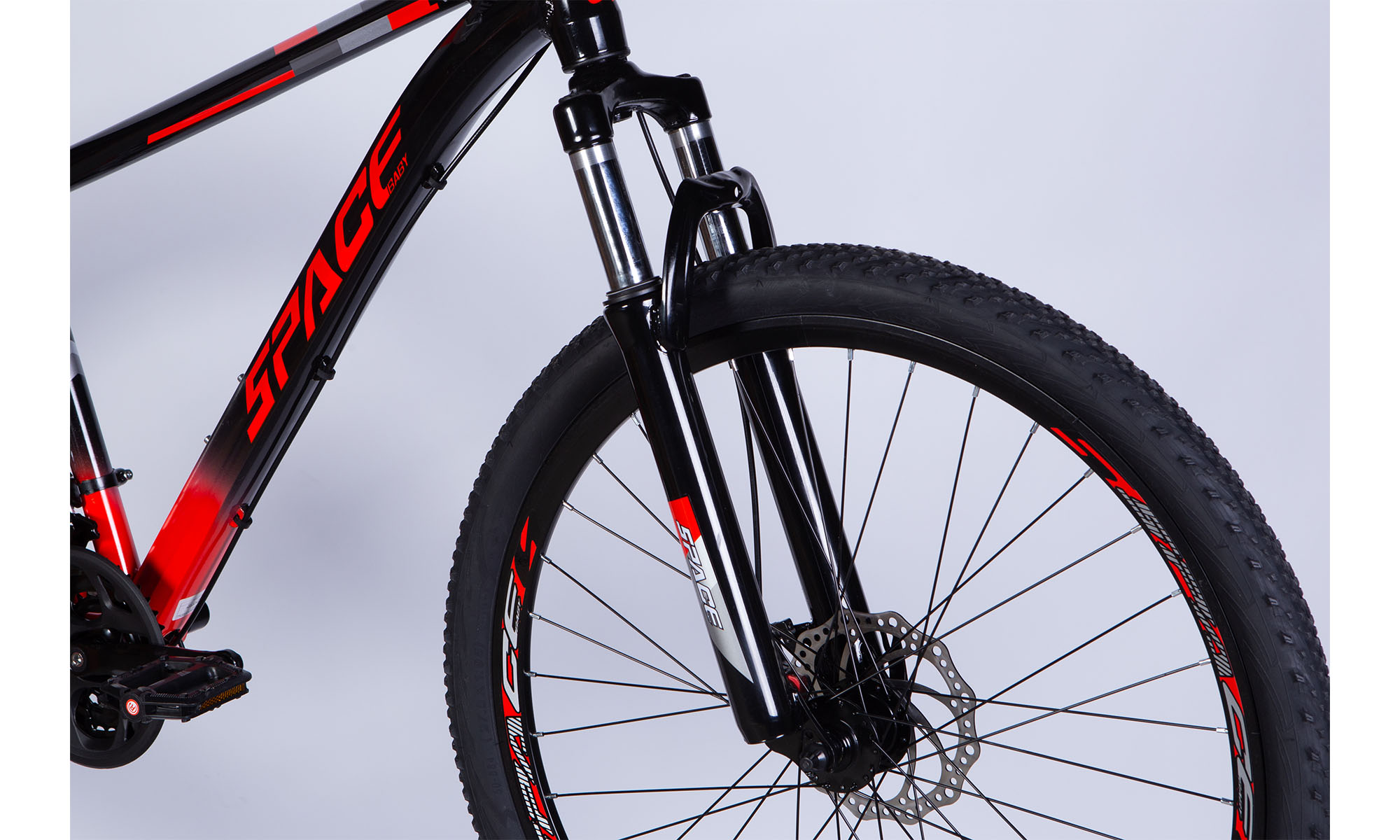 Велосипед SPACE MERCURY DD FR, 27.5", AL, размер M, рама-17", 2025, черно-красный 3