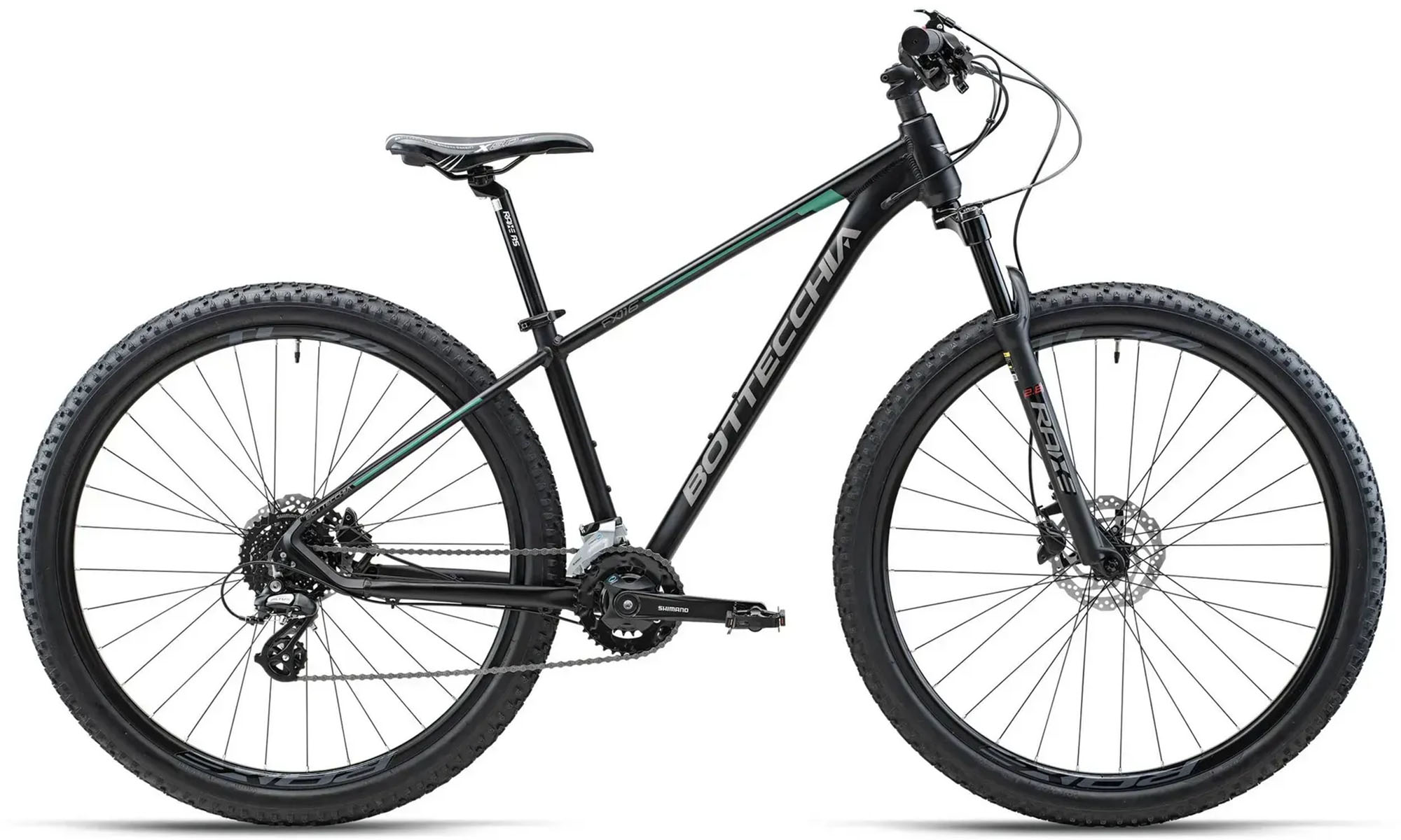 Велосипед Bottecchia 116 MTB 29", размер S, рама 16" (40cm), год 2026, черный / зеленый Велосипед Bottecchia 116 MTB 29", размер S, рама 16" (40cm), год 2026, черный / зеленый