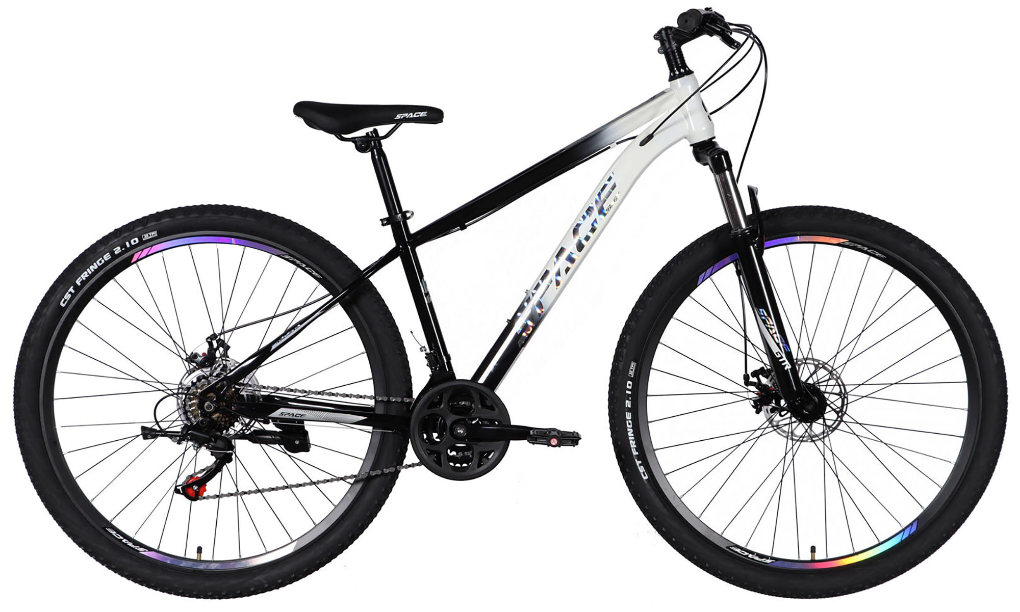 Велосипед SPACE MARS DD FR 29", розмір M, рама-18", рік 2026, чорний з білим 