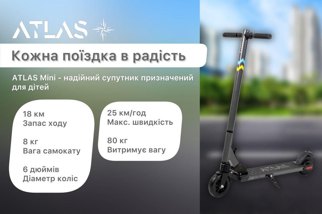 Электросамокат Atlas mini 8 Ah Серый 14