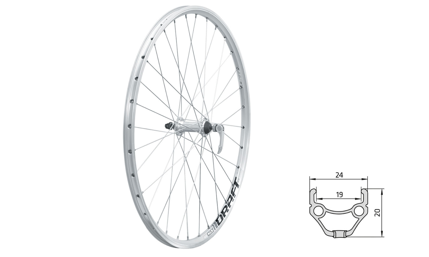 Фотография Колесо переднее KLS Draft 28/29" серебристый