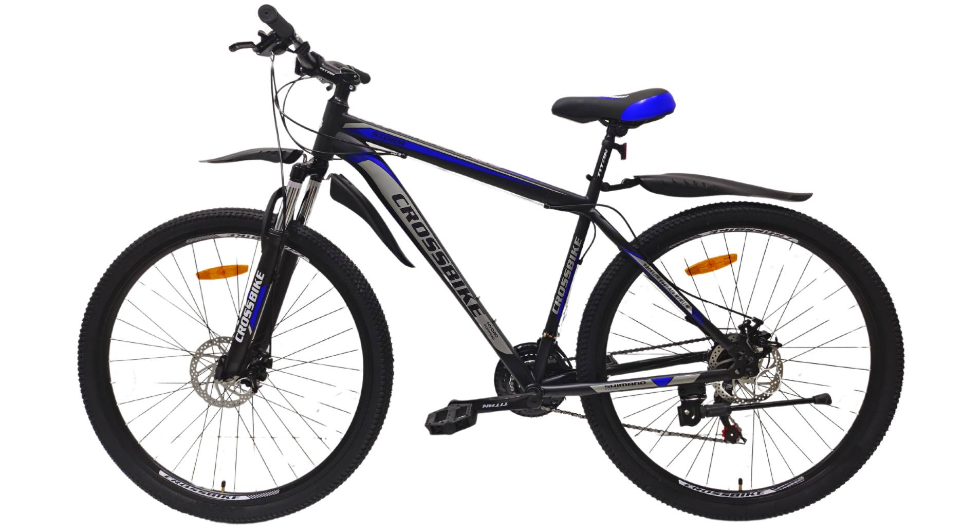 Фотографія Велосипед CrossBike Storm 27.5", размер L рама 19.5" (2024), Черно-синий 2