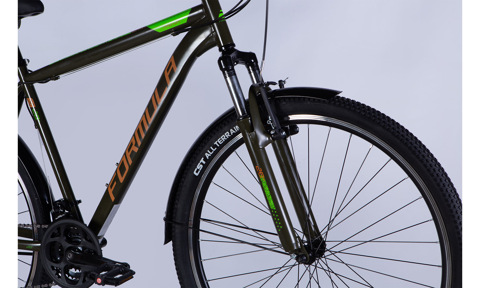Велосипед Formula MAGNUM DD FR 28", розмір L, рама 20,5", 2025, чорно-зелений 2