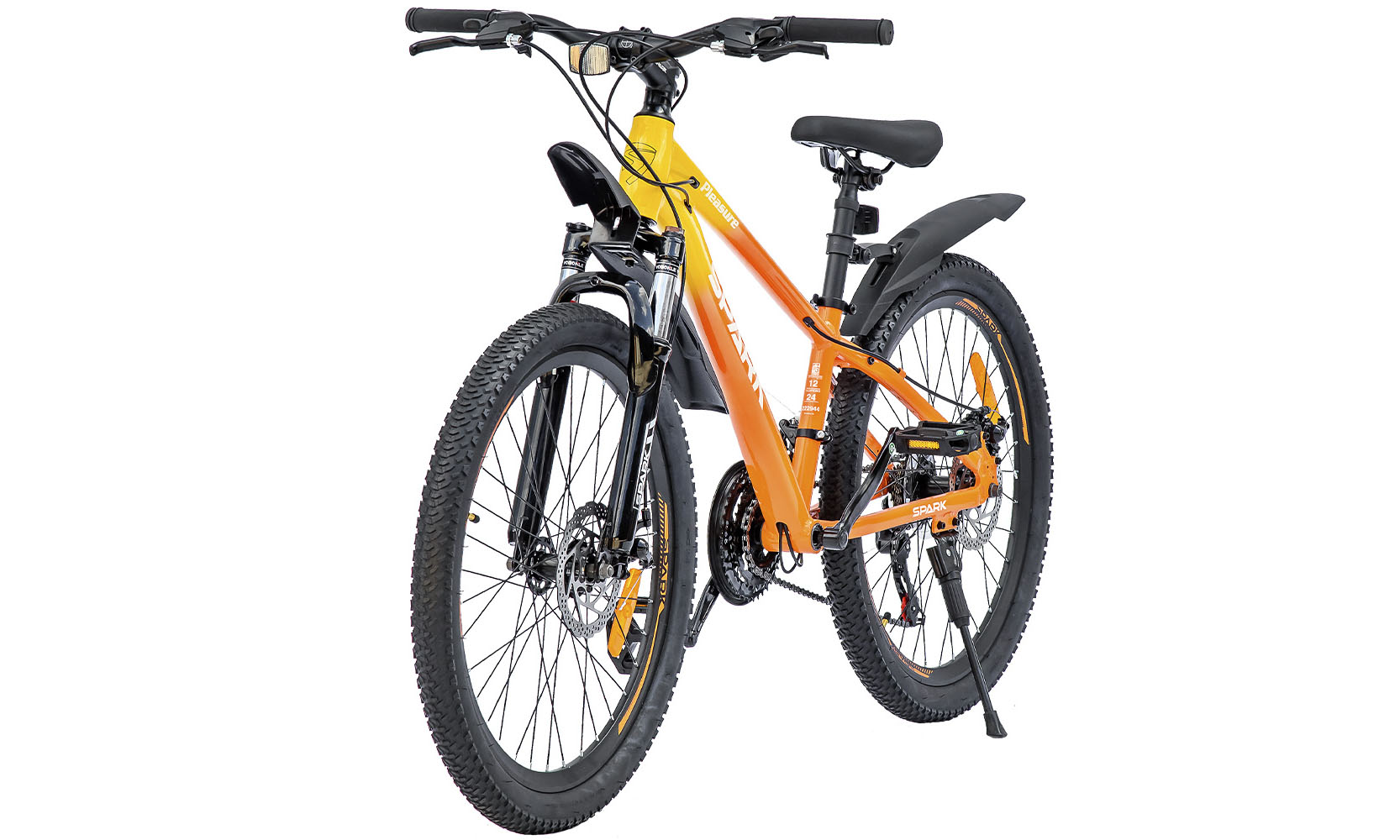 Велосипед SPARK PLEASURE 24", размер XXS, рама 12", 2025, оранжевый с желтым 6