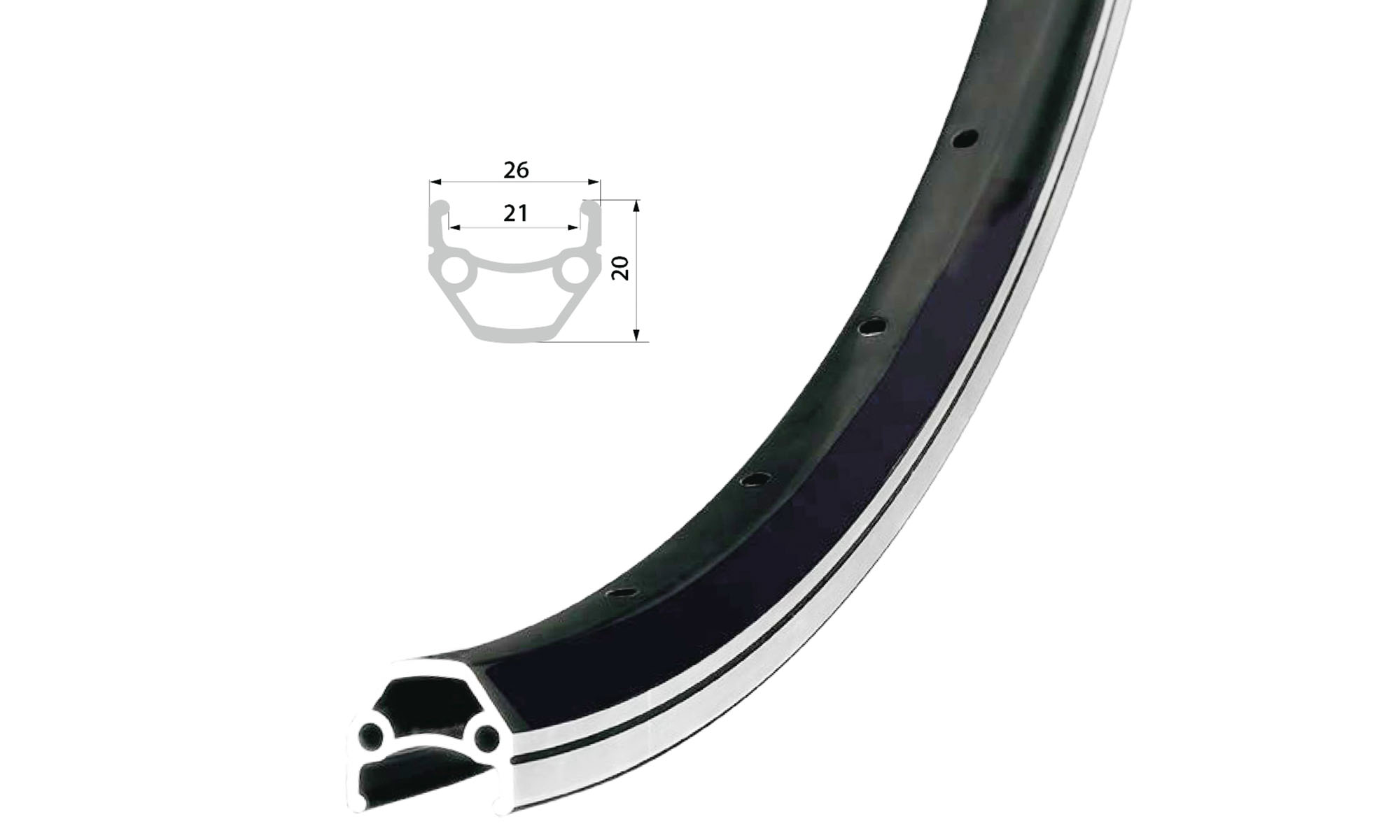 Обод Remerx HIT 21 RX 4521, 26'', 559x21, 36 отв., AV, черный анодированный, V-Br, CNC Обод Remerx HIT 21 RX 4521, 26'', 559x21, 36 отв., AV, черный анодированный, V-Br, CNC