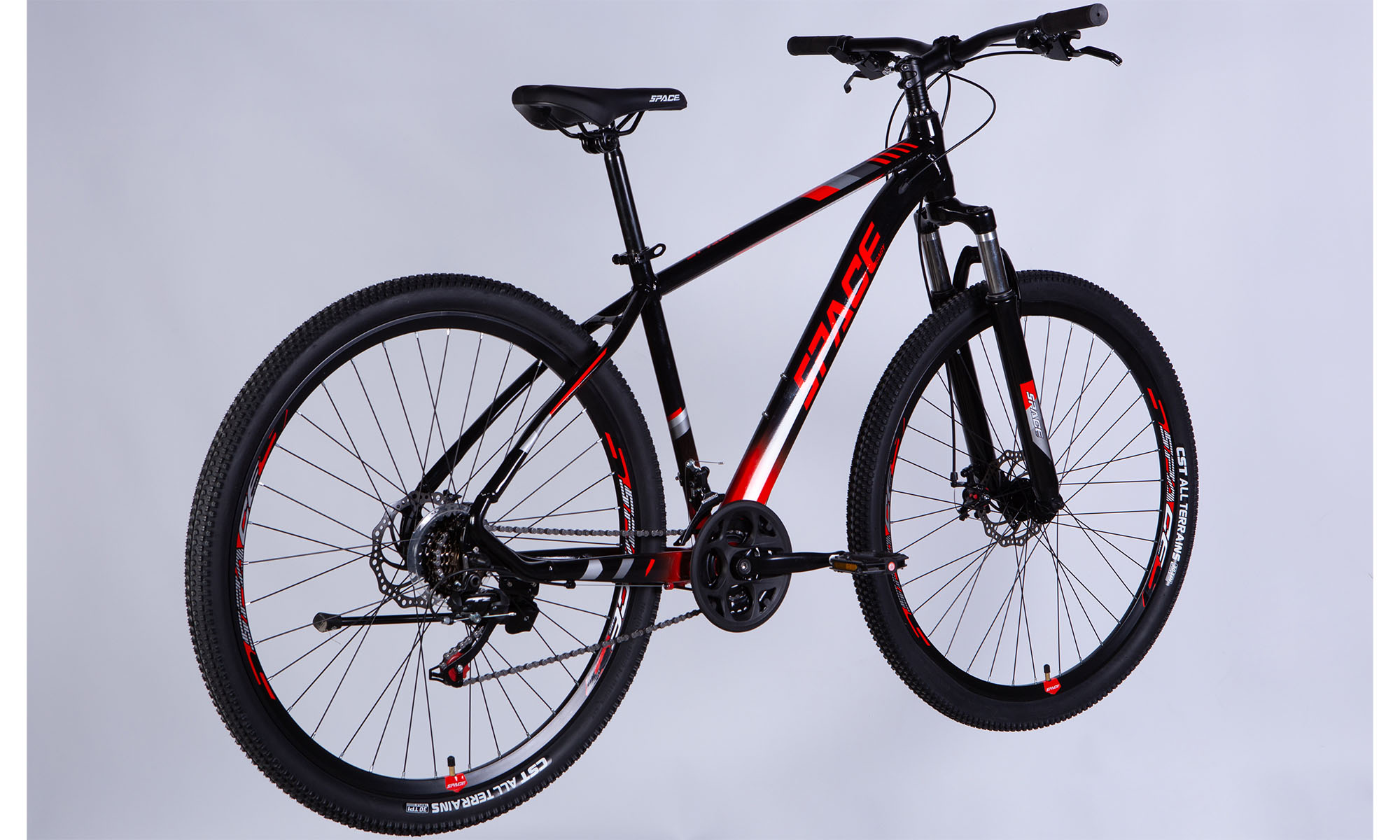 Велосипед SPACE MERCURY DD FR 29", размер M, рама-18", год 2026, черно-красный 3