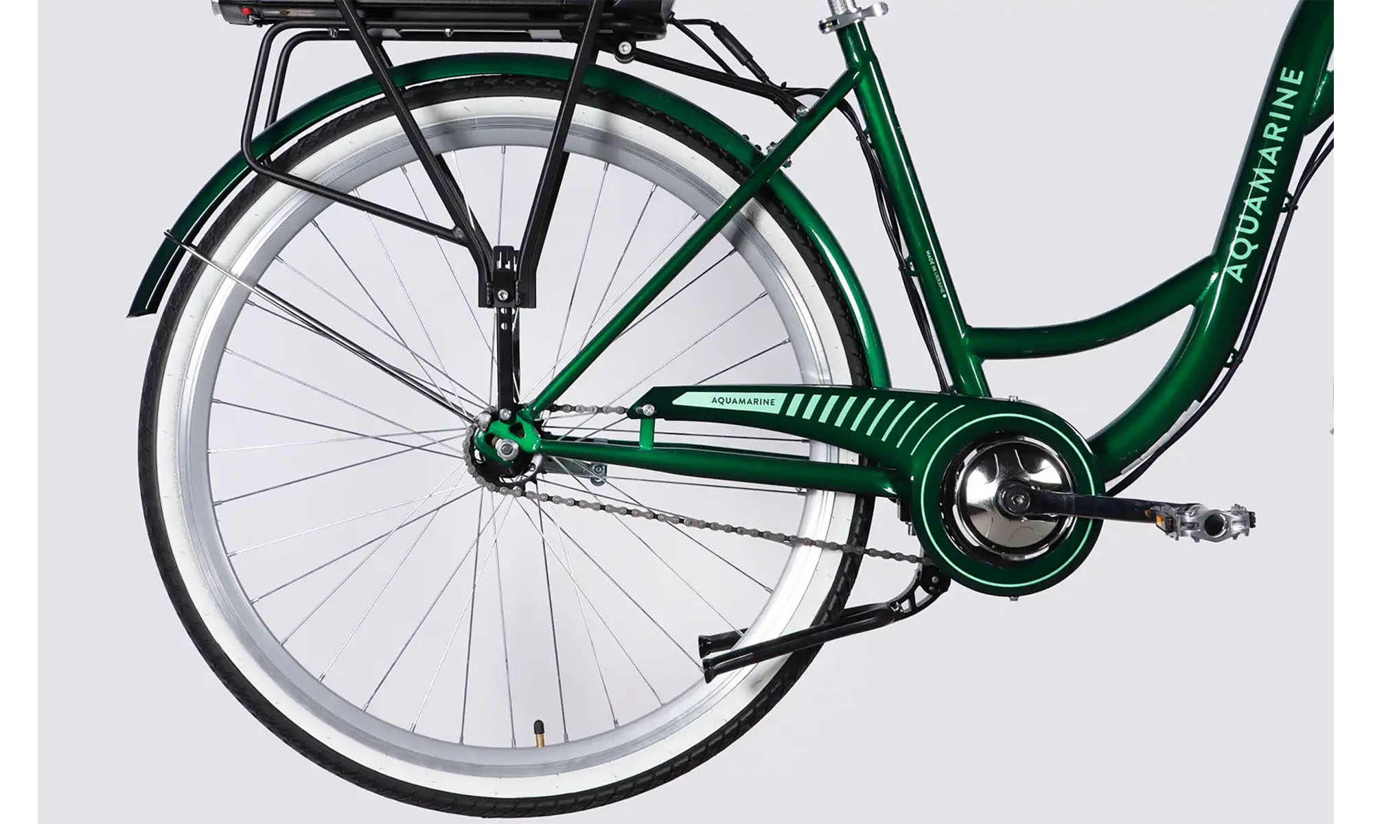 Велосипед с электроприводом Dorozhnik eAQUAMARINE BH 28", размер L, рама-19", 36B, 13А*ч, 500Вт, год 2026, зеленый с корзиной 4