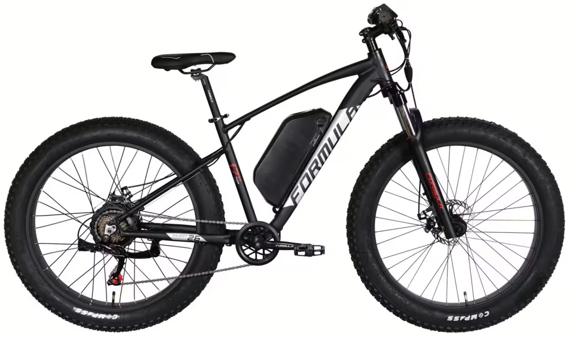 Велосипед с электроприводом Formula ePALADIN DD FR 26", размер M, рама 17", 48B 15.6А*ч 500Вт, год 2026, черный матовый 