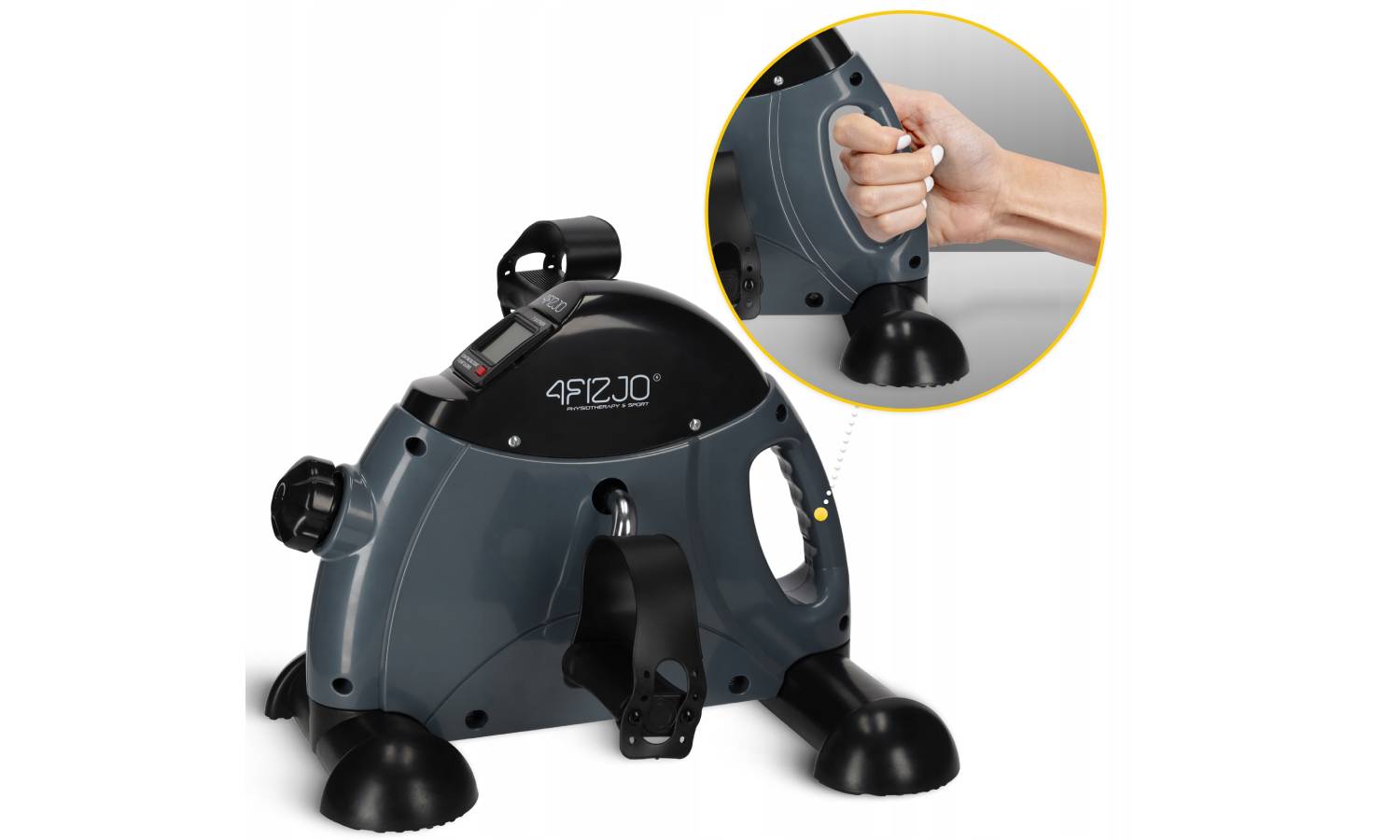 Мини велотренажер 4FIZJO Active 2 в 1 для рук и ног Grey/Black 5