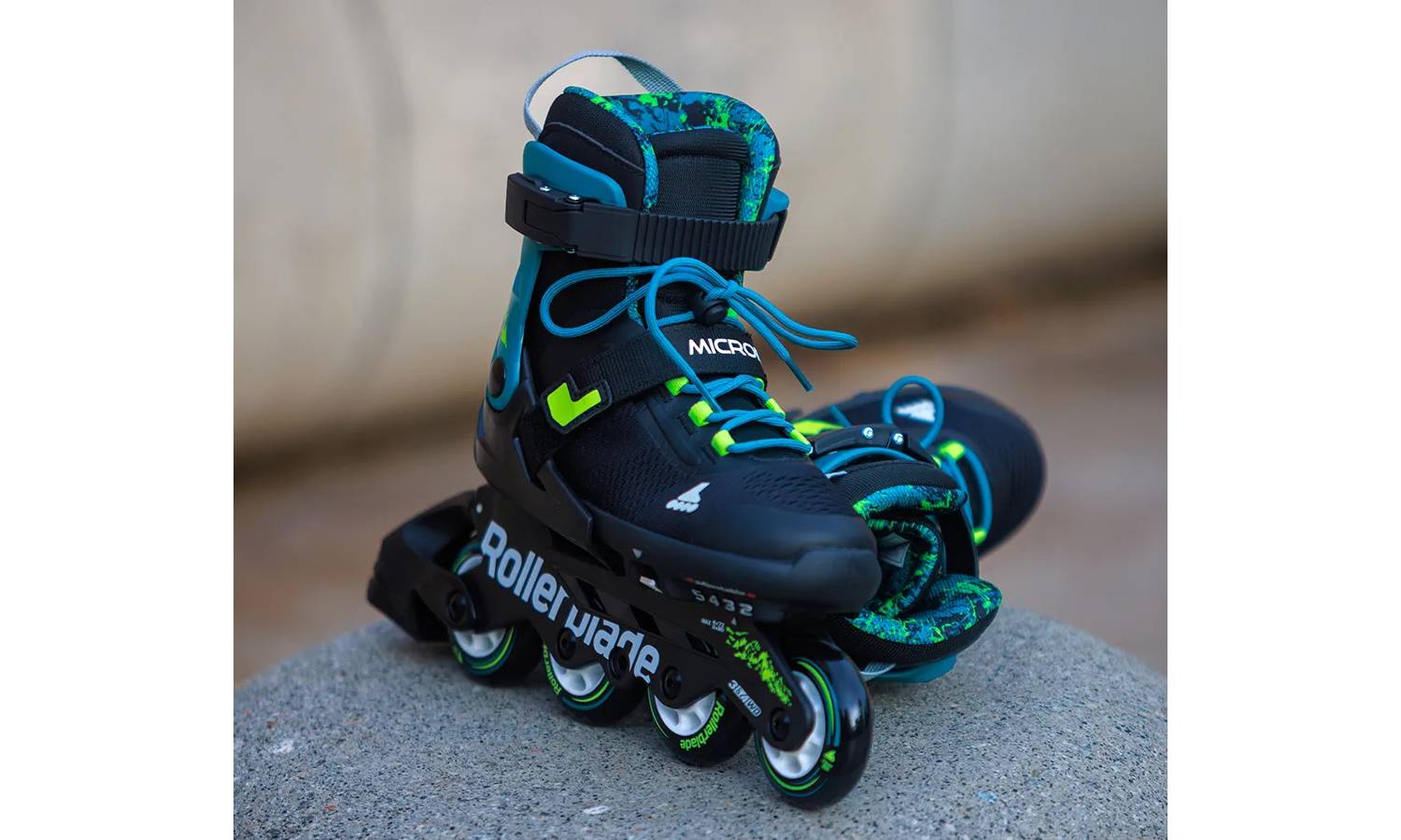 Ролики Rollerblade Microblade XT black-petrol green 33-36.5 3
